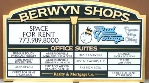 S28014 - Shopping Center Directory Wooden Sign