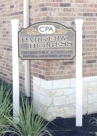 S28028 - Wood Entrance Sign for CPA Firm