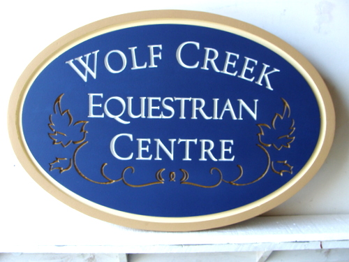 P25205 - Custom Carved HDU Equestrian Centre Entrance Sign