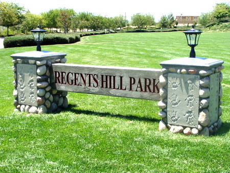 M6432 - Entrance Monument Sign for a Community Park, made from Poured Reinforced Concrete