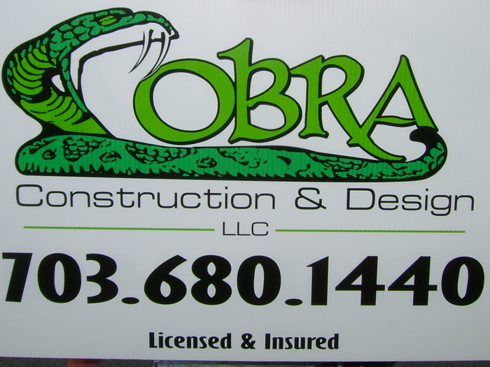 Cobra Construction Yard Sign