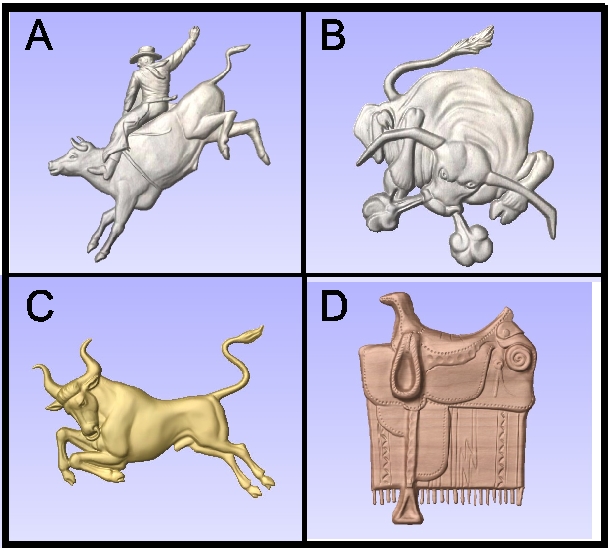 O24902 - Carved Bulls and Saddle