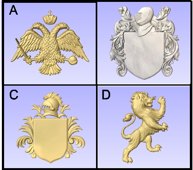 N23904 - Carved Heraldry Symbols
