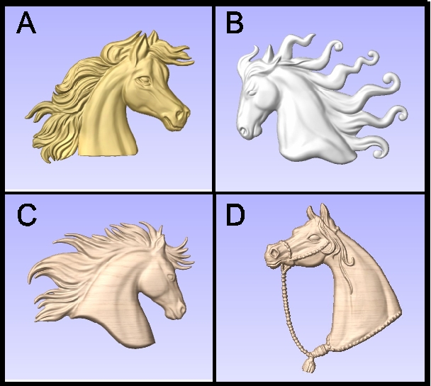 P25904 - Carved Stylized Horse Heads