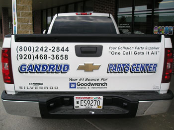 Vehicle Lettering - Gandrud Parts Truck
