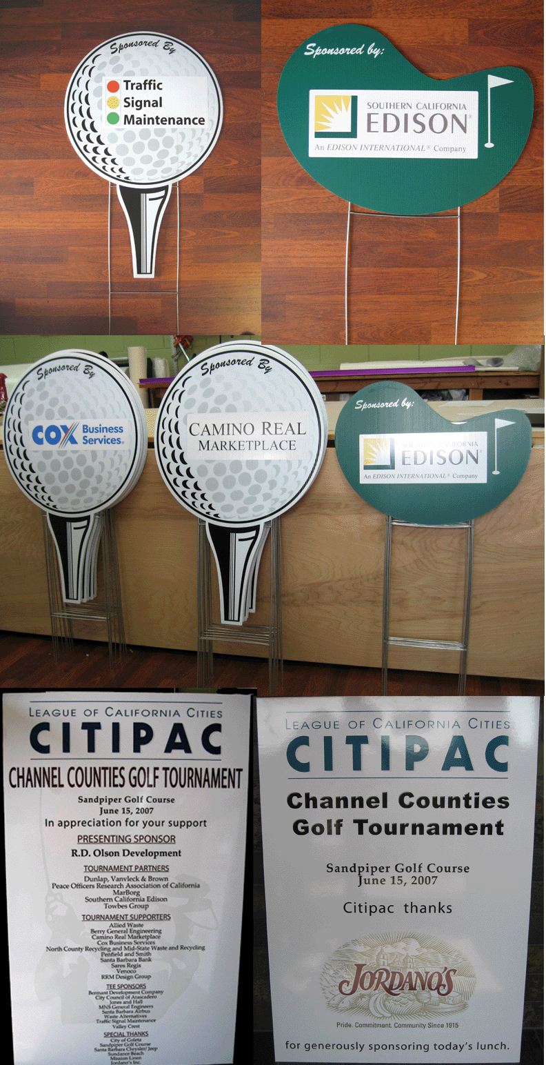 Golf Tournement Sponsor Signs