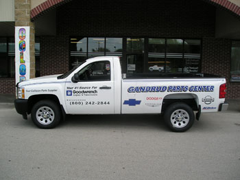 Vehicle Lettering - Gandrud Parts Truck