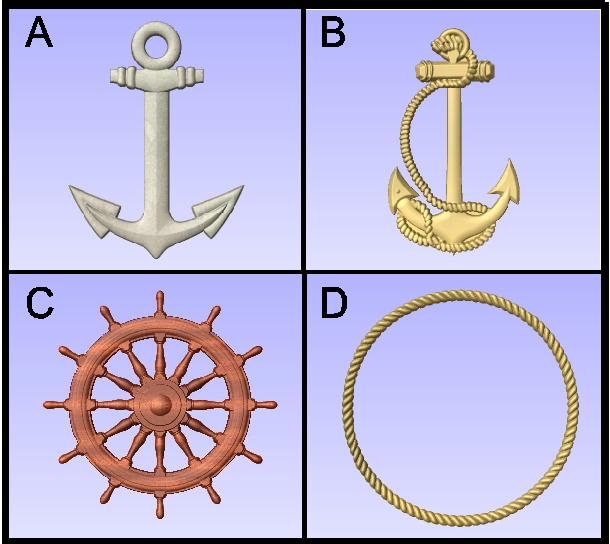 L21903 - Anchors, Ship Wheel and Rope Border