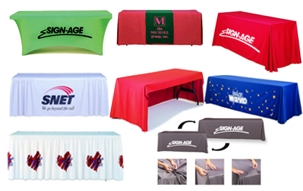 Exhibit Table Skirts, Throw Covers &amp; Runners