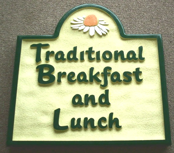 M1251 - Restaurant Window Sign with Flower