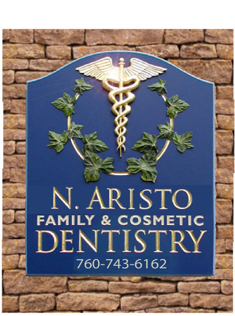 BA11602 - Carved 3D Gold-Leaf Gilded Dentistry Office Wall Sign
