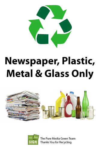 Newspaper, Plastic, Metal & Glass
