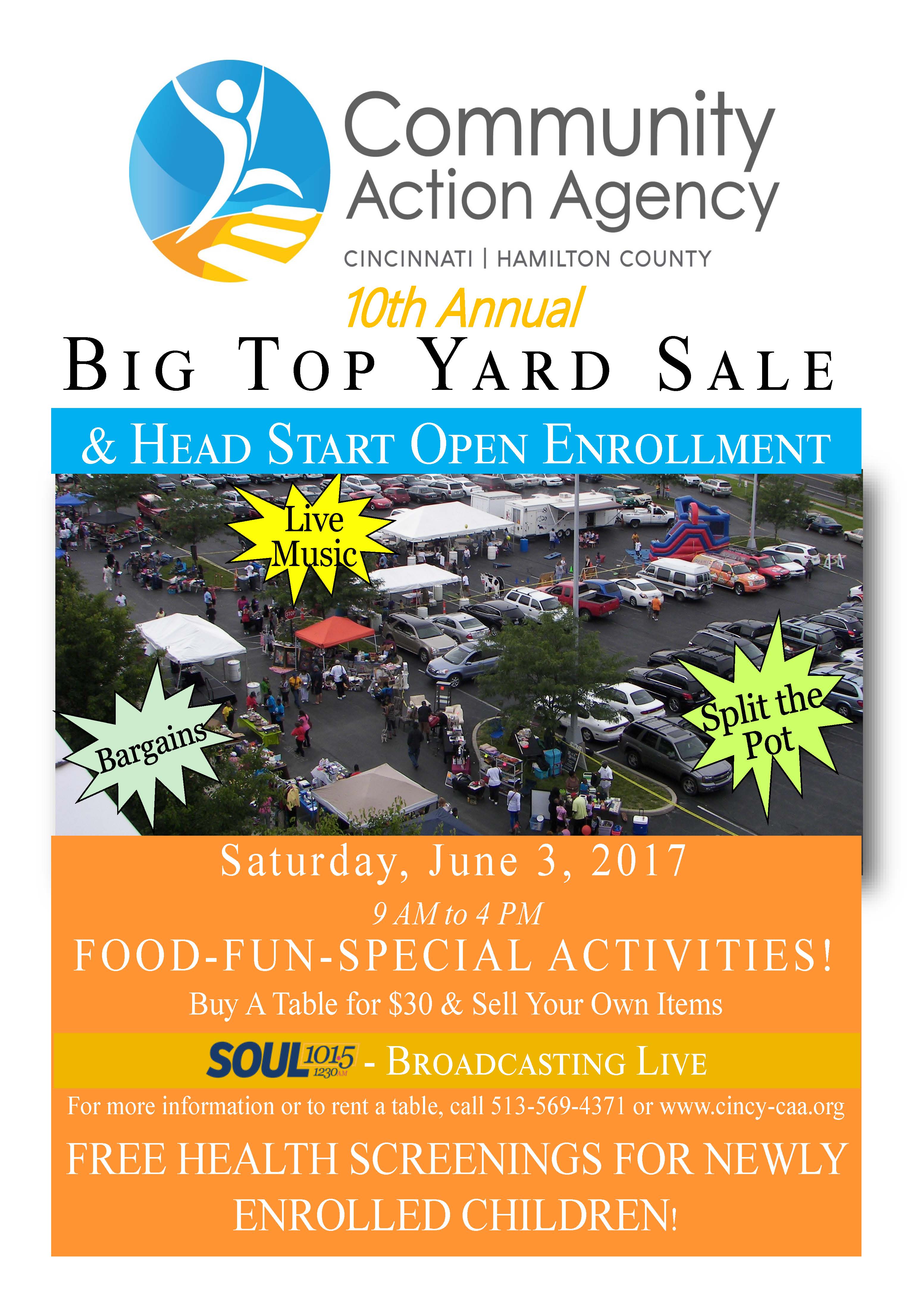 10th Annual Big Top Yard Sale & Head Start Open Enrollment Fair