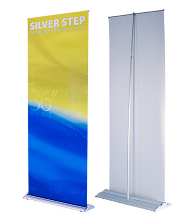 Silver Step Banner Stand