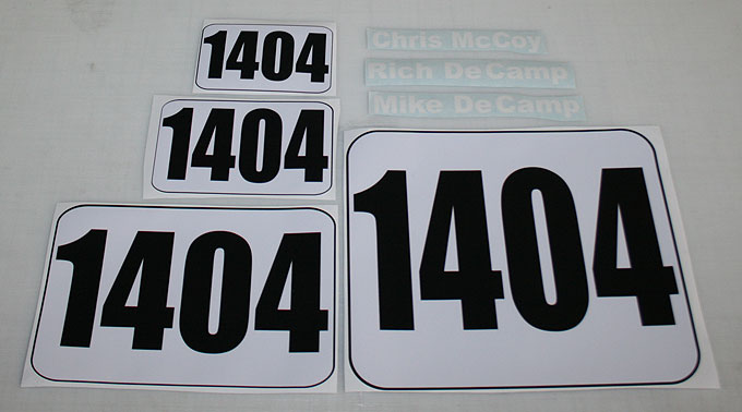 DeCamp Racing Numbers