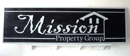 C12333 - Silver and Black Carved HDU Real Estate Sign