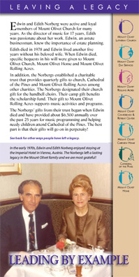 Legacy Gifts Given to the Mount Olivet Family