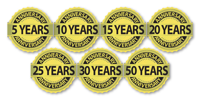 Anniversary stickers