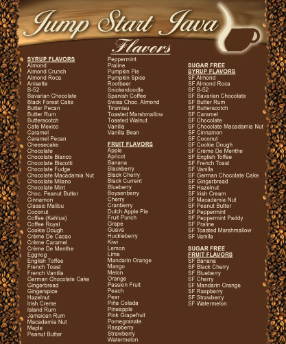 Jump Start Java / Flavors Sign