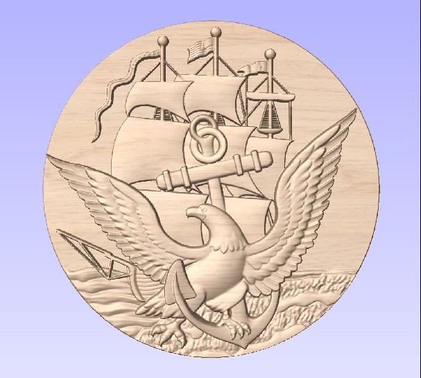 M3951 - Carved Oak Navy Seal