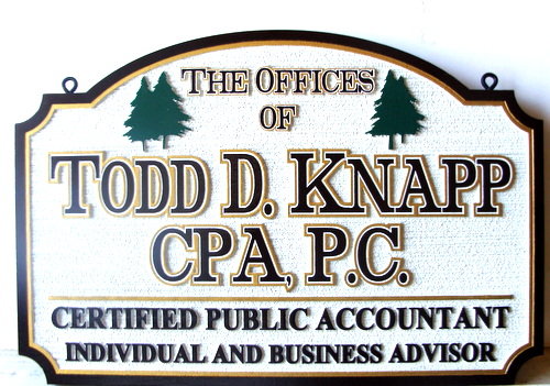 C12009 - Sandblasted HDU CPA and Financial Advisor Sign
