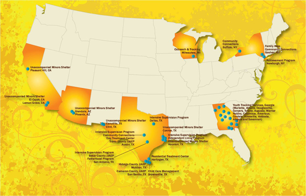 Map of Program Locations, Southwest Key Programs