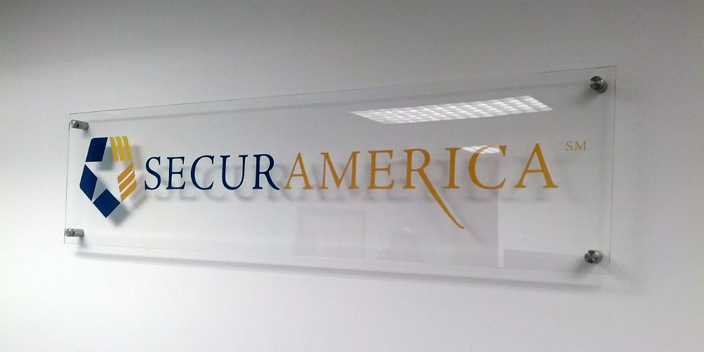 custom glass and plexiglas signs office lobby signage