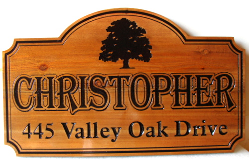 M22231 - Carved Cedar Wood Property Address Sign