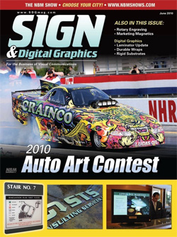 Front Page Feature on Sign and Digital Graphics Magazine