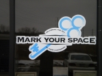Vinyl logo on window