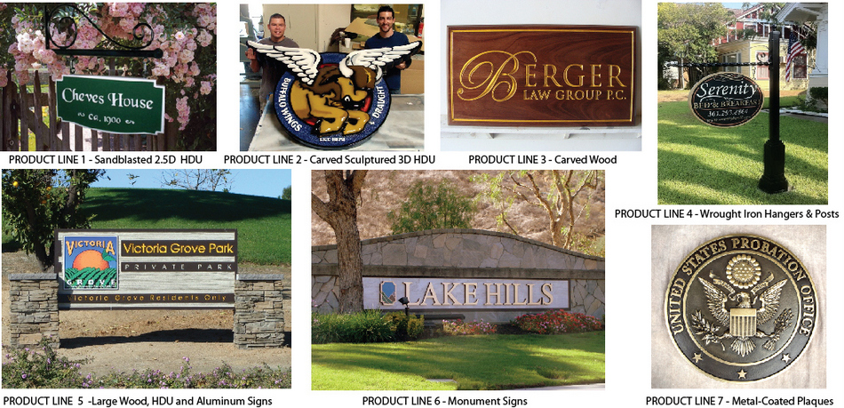 Artsignworks makes wood and HDU signs and wrought iron hangers