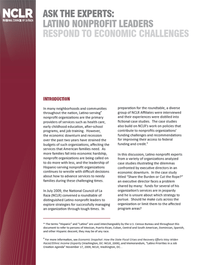 Ask the Expert: Latino Nonprofit Leaders Respond to Economic Challenges