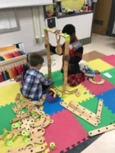 Kids playing with Rigamajig at school