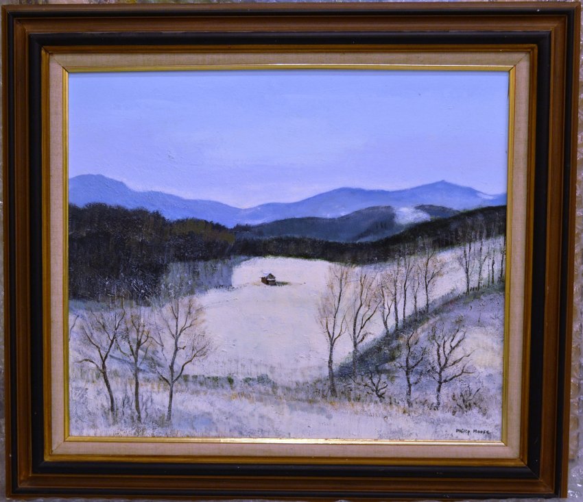 Snowy Hillside with House (off 105)