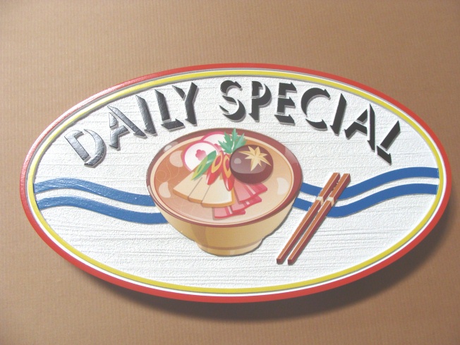 Q25520 - Chinese Food,  Cafeteria Interior Hanging Sign