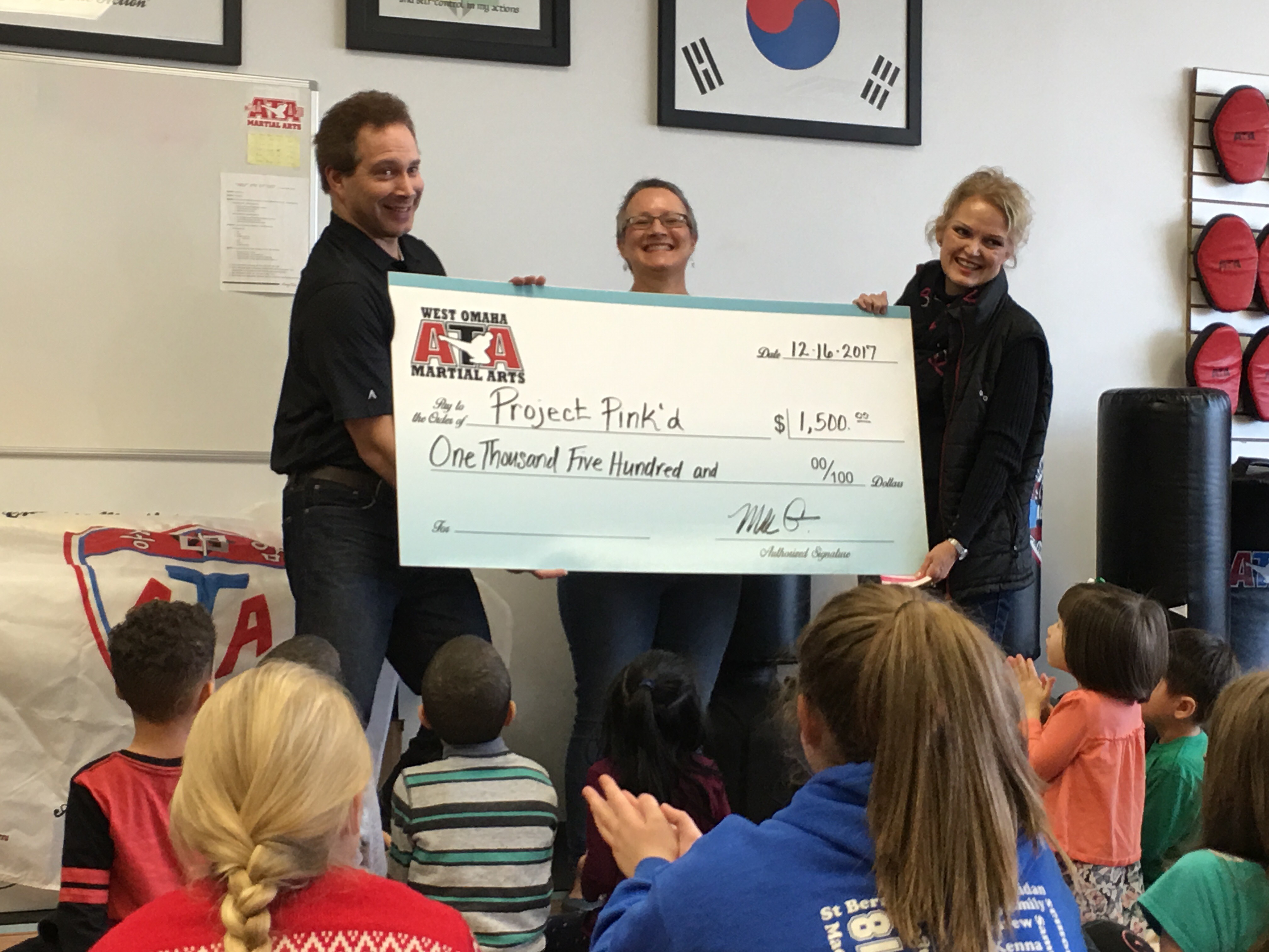 West Omaha Martial Arts Donates $1500 to Project Pink'd