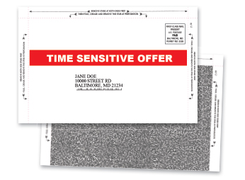 Pressure seal mailers produced in Owings Mills, Maryland.
