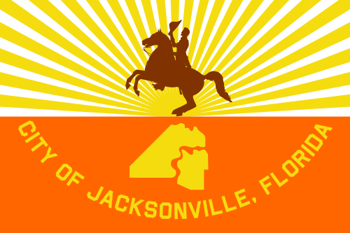 X33085 - Carved Wood Wall Plaque of the Flag of Jacksonville, Florida