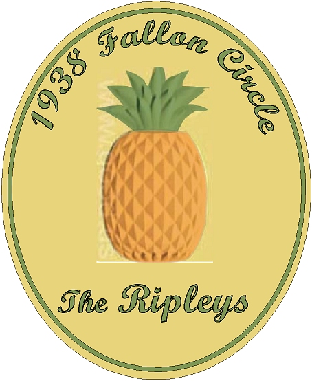 I18275 -  Wood Address Sign with 3D Carved Pineapple