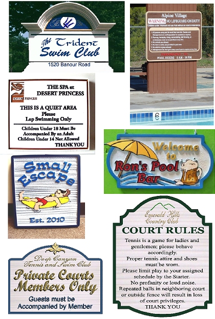 swimming pool signs, bar sign