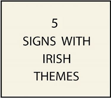 5. - I18400 - House and Estate Address Signs with Carved Irish or Celtic Text and Art, including Shamrocks