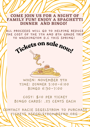 Join Us For Our First Ever Spaghetti And BINGO Family Fun Night!