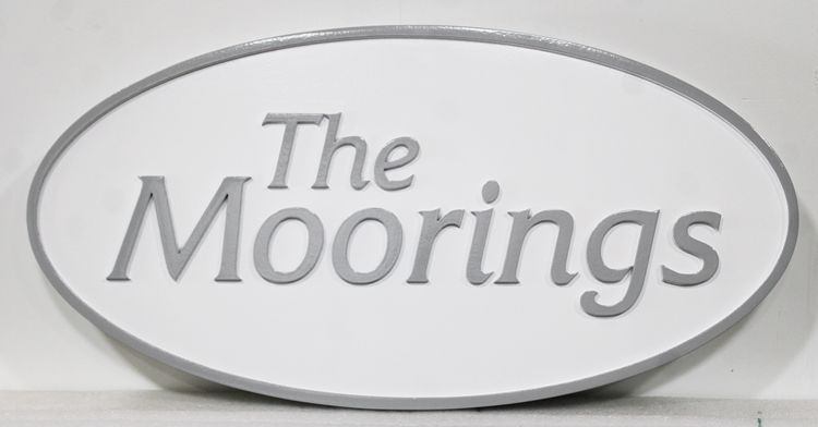 L22528 - Carved Commercial Sign for "The Moorings " 