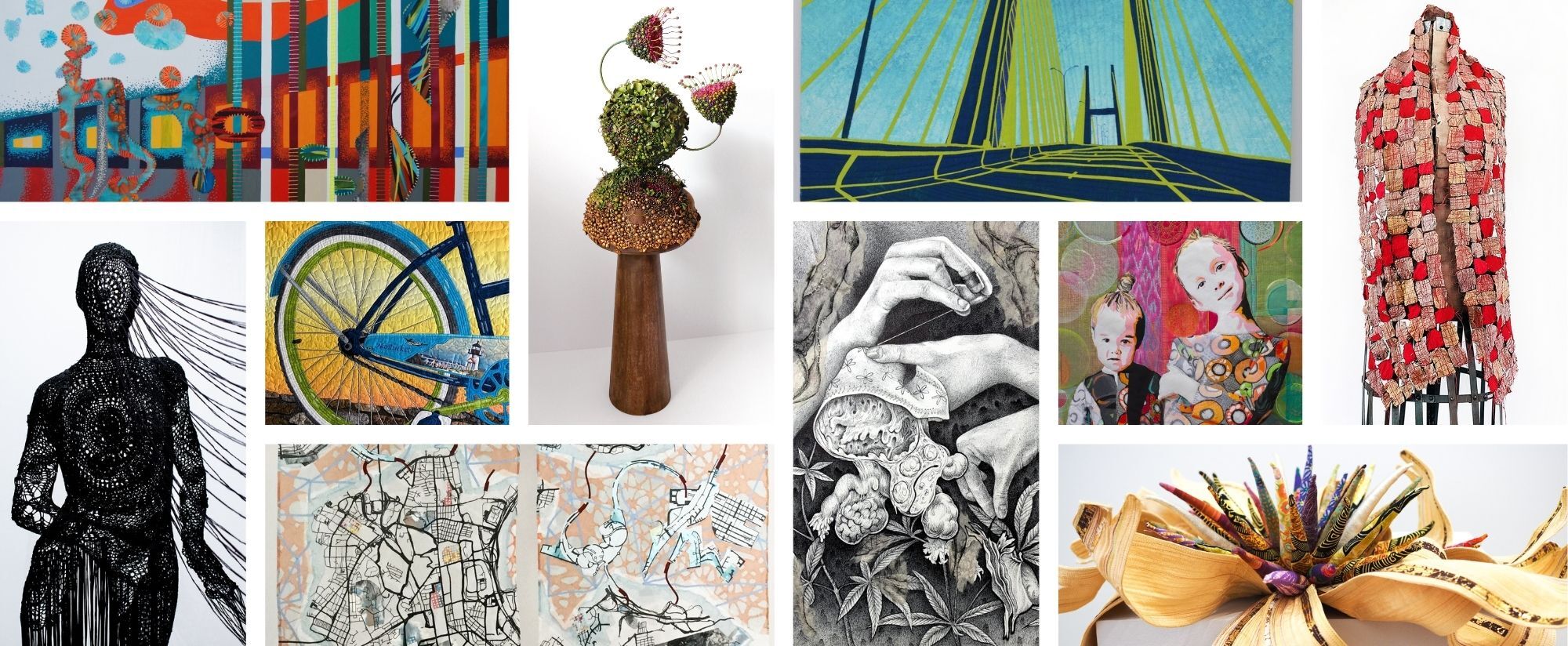 Uncommon Threads: Contemporary Fiber Exhibition showing 2D, 3D, and Wearable Art