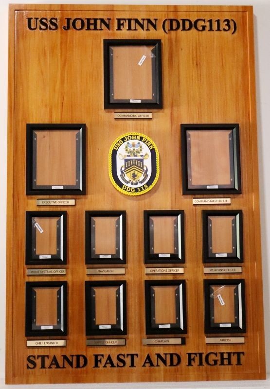 SA1264 – USS John Finn (DDG113) Custom Chain-of-Command Board with Framed Photos