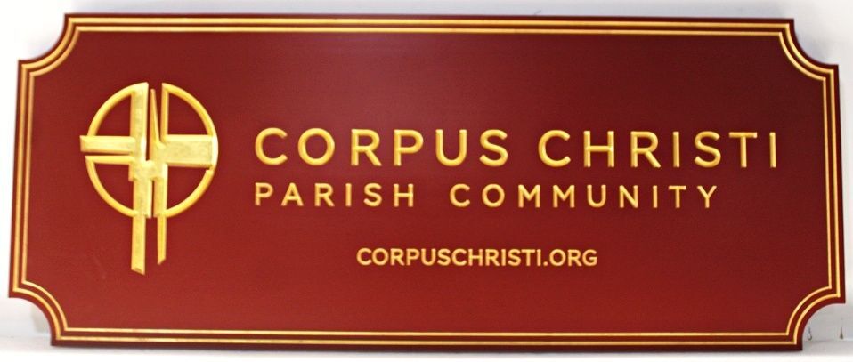 D13057 - Carved Sign for "Corpus Christi Parish Community"