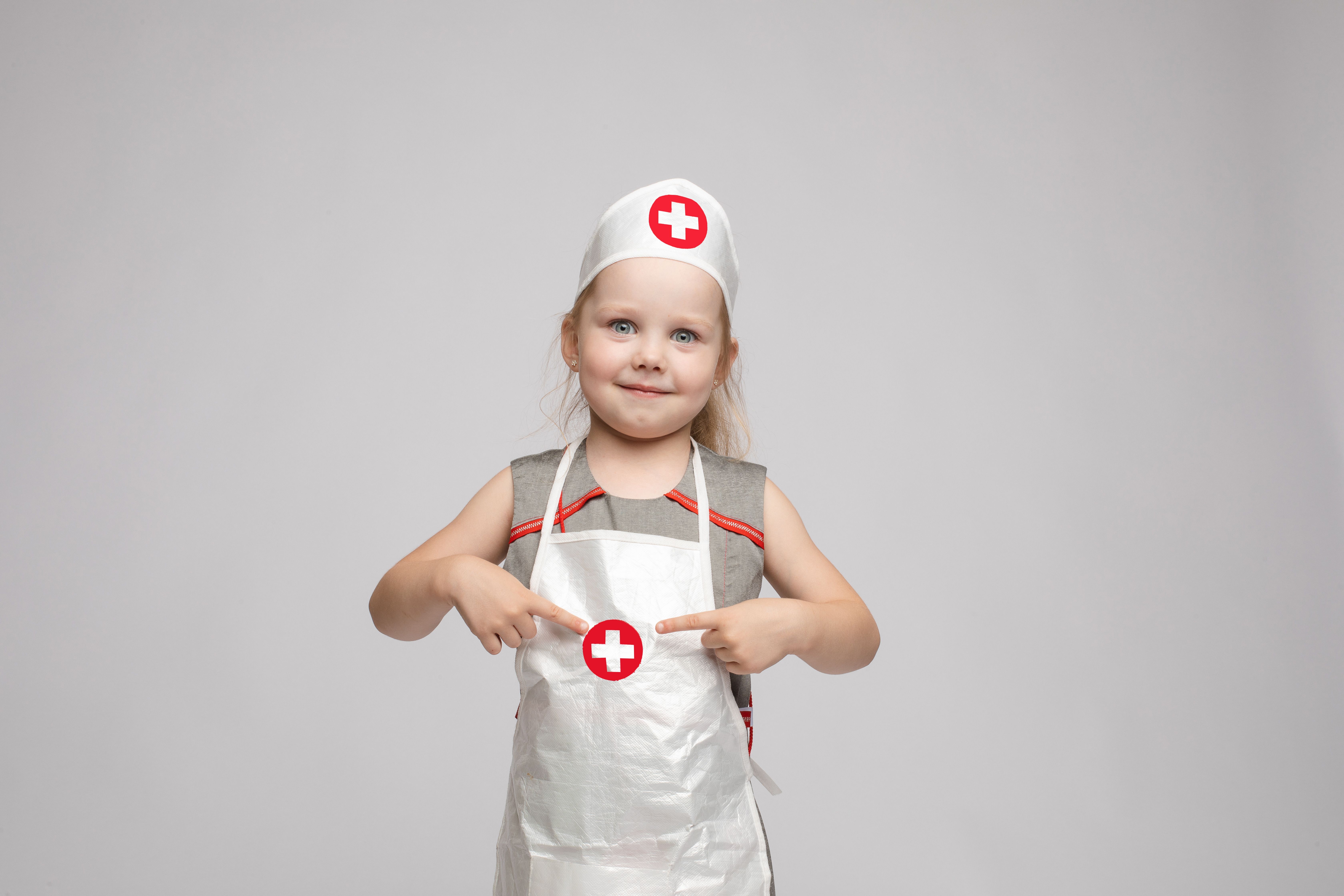 Little girl ready to help with a sudden cardiac arrest emergency
