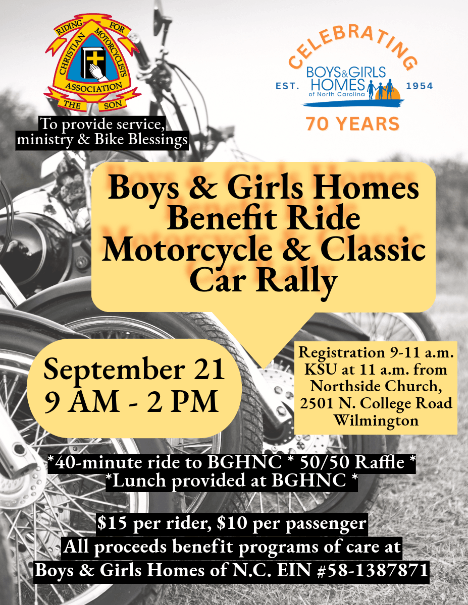 SAVE THE DATE: BGHNC Benefit Ride is coming Sept. 21