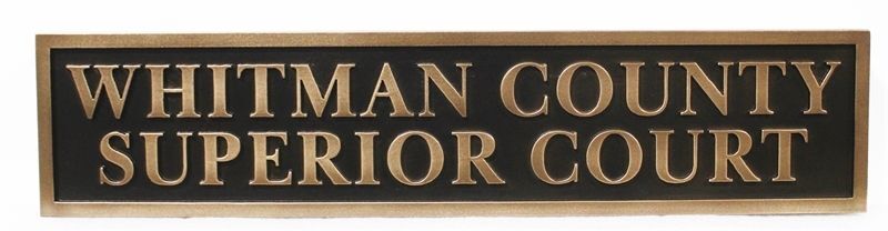 GP-1465 - Carved Bronze-Plated Sign for the Whitman County Superior Court , State of Washington 