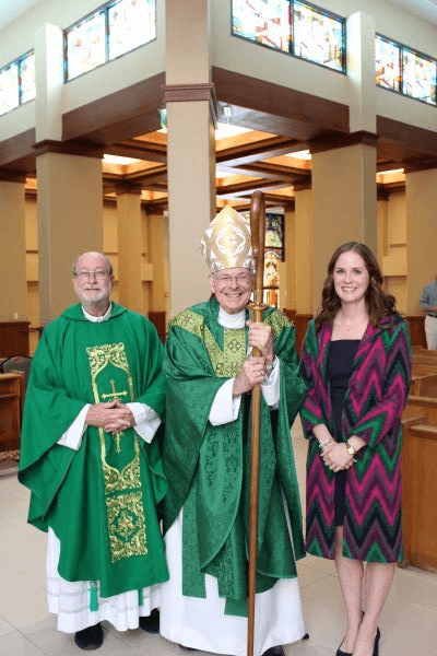 Father Barrett, Bishop Barbarito, Corey Heroux